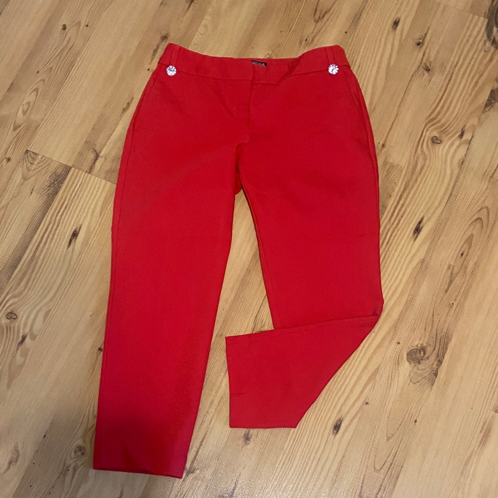 Express Red Cropped Ankle Pants